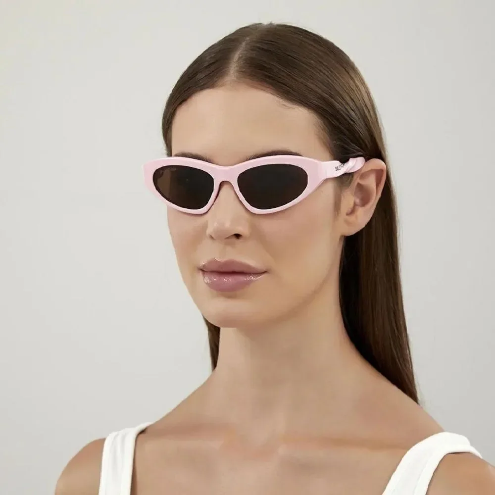 SALE! NEW Balenciaga BB0207S 004 Pink Brown Cat Eye Unisex Sunglasses
